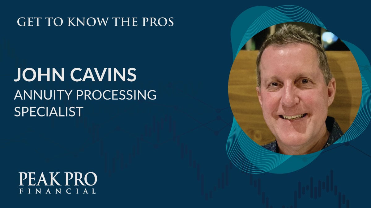 🎉 Peak Pro is growing! We're excited to welcome our newest team member, John Cavins, as annuity processing specialist!

Get to know John: hubs.la/Q02rmScz0

#welcometotheteam #newemployee #growwiththepros