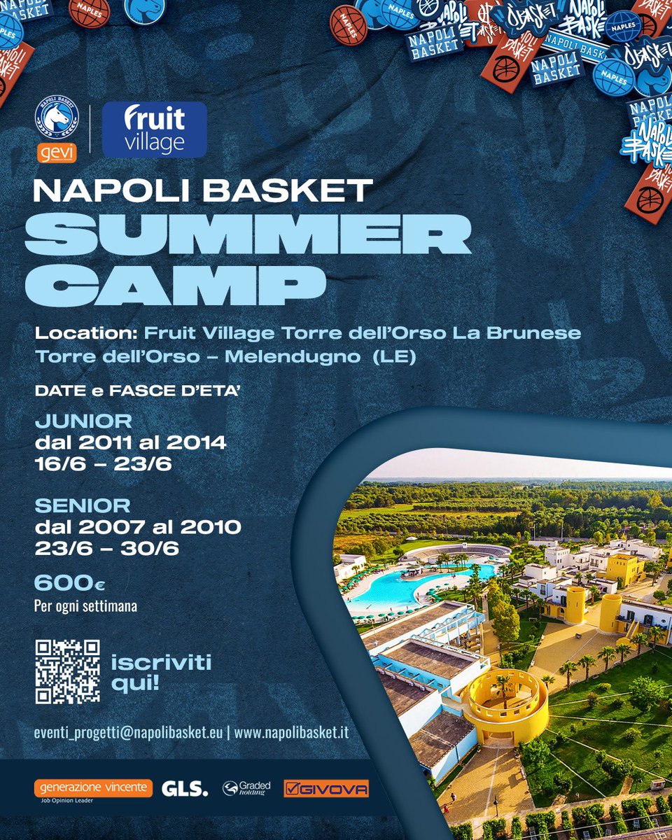 𝙉𝘼𝙋𝙊𝙇𝙄 𝘽𝘼𝙎𝙆𝙀𝙏 𝙎𝙐𝙈𝙈𝙀𝙍 𝘾𝘼𝙈𝙋, 𝘼𝙇 𝙑𝙄𝘼 𝙇𝙀 𝙄𝙎𝘾𝙍𝙄𝙕𝙄𝙊𝙉𝙄 🏀⛱ Da oggi si aprono le iscrizioni per la nuova edizione del Napoli Basket Summer Camp! 🔗 Scopri di più: napolibasket.it/summer-camp-20… #NapoliBasket | #NapoliBasketSummerCamp 💙