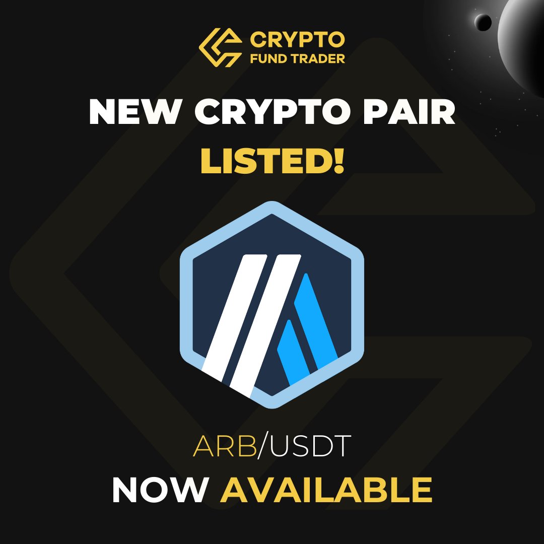 NEW CRYPTO PAIR LISTED! ARB/USDT is now available for trading on any of our platforms, CFT Platform and MetaTrader5! ✅