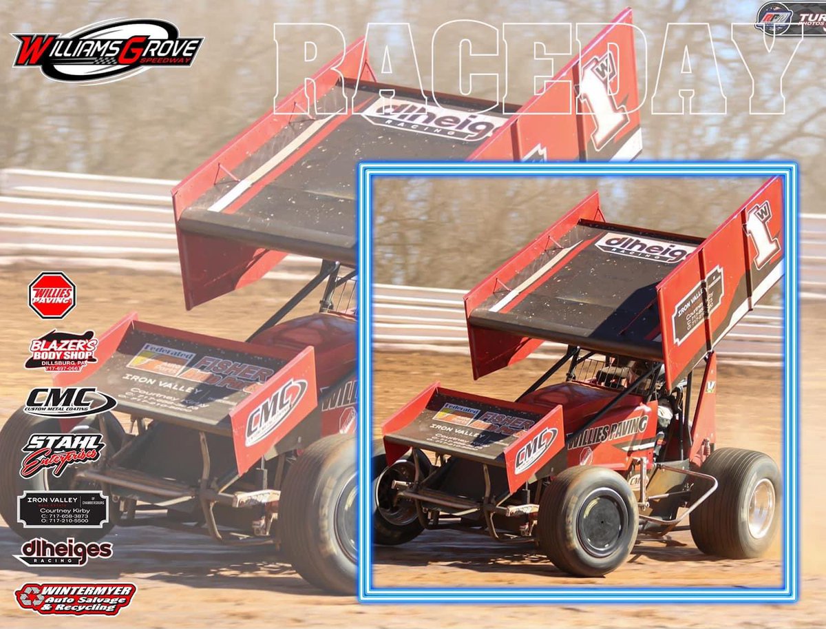 RyanWilson_29's tweet photo. It’s 𝐑𝐀𝐂𝐄𝐃𝐀𝐘 at @WilliamsGrove! 

📌 Tommy Hinnershitz Classic
⌚️ 7:30pm EST
👀 @dirtvision 
🙌🏻 Blazer's Body Shop 
Willie's Paving Inc
Courtney Kirby - Iron Valley Real Estate
Custom Metal Coating
Wintermyer Auto Salvage https://t.co/i8ALDzUiC5