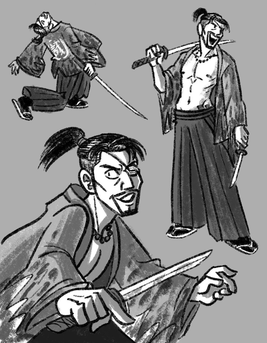 Okita sketches for @Vamp_Arts! These were so fun! 🍁 