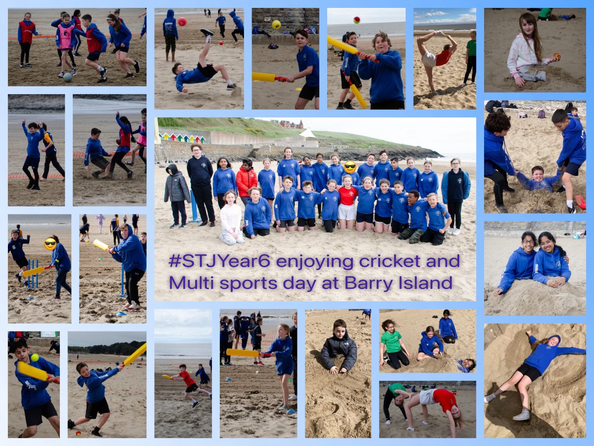 Is has been a great week in school for #STJYear6, finished off with a brilliant day at #BarryIsland beach for the @ValeSportsTeam1 multi-sports, cricket and boccia day! We had loads of fun, enjoyed a wide range of sports & share some fun time playing together in the sunshine too!