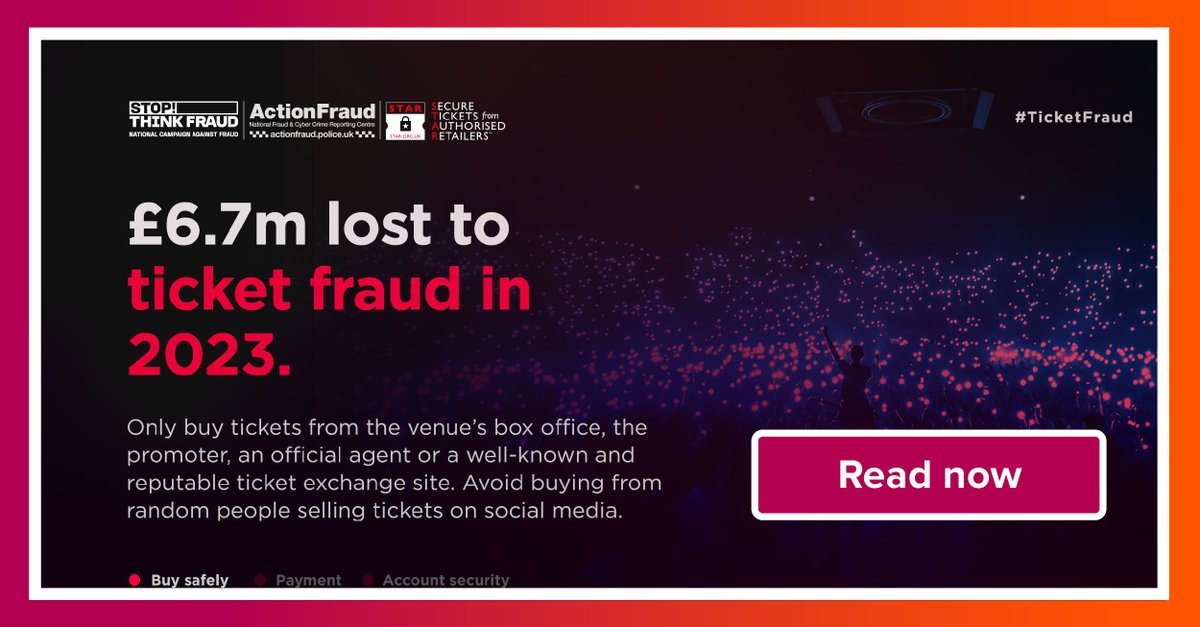 As part of our commitment to creating a safer industry for genuine fans, SECUTIX is proud to partner with <a href="/STARticketing/">STAR</a>, and we wholeheartedly support the group's vital new campaign with <a href="/actionfrauduk/">Action Fraud</a> in the fight against scammers.👇

secutix.com/articles/stay-…

#TicketFraud