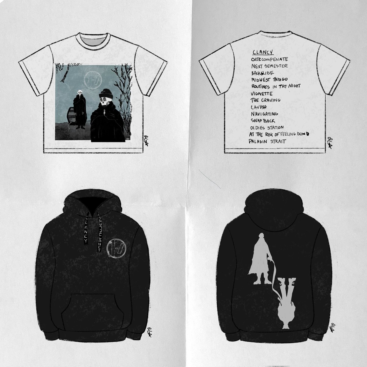 I made these merch designs for fun, feel free to use these ideas in the future merch!! (and pay me) [@twentyonepilots @tylerrjoseph #cliqueart #twentyonepilots]