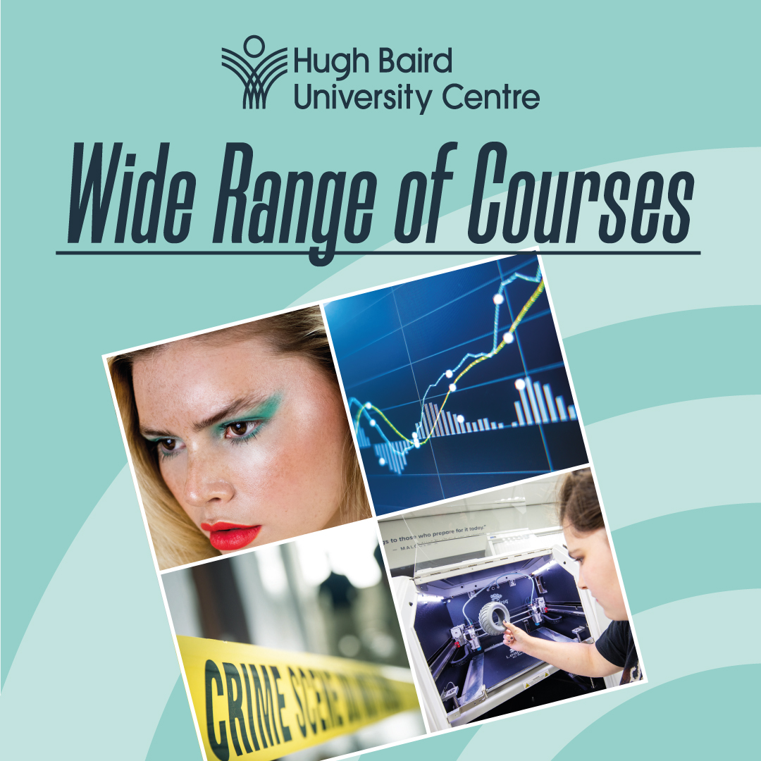 At the Hugh Baird University Centre we offer a wide range of courses in various sectors to ensure that there is something for everyone! To see the full list of our courses, please visit our website via the link below: loom.ly/Pg3NsDs