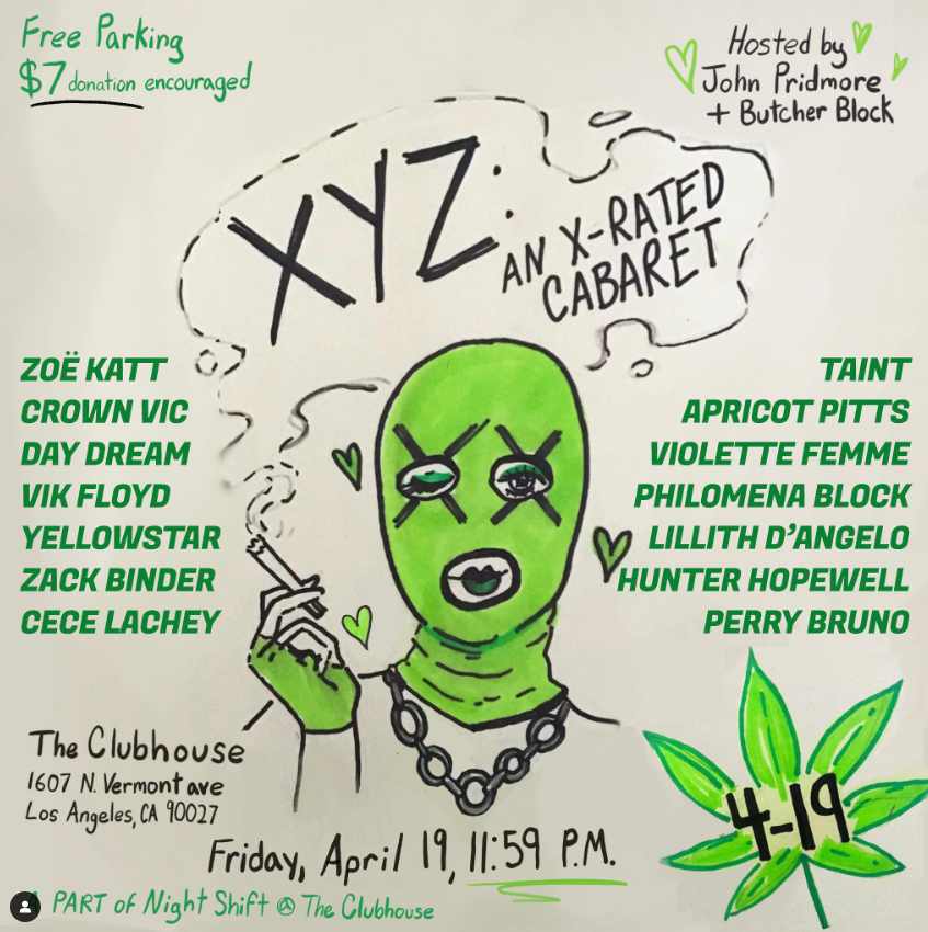 yellowstarmusic's tweet photo. LA! Come see our set tonight at XYZ: An X-Rated Cabaret!!!! show starts at 11:59pm https://t.co/DAzCV6oZl2