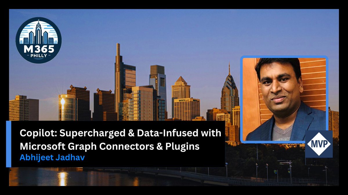 @jadhav_jeet will be speaking at #M365Philly on Sat, May 18th! Register ( buff.ly/3wq9SMr ) to attend this free event!  #CommunityDays #MicrosoftCopilot #CommunityLuv #M365Community