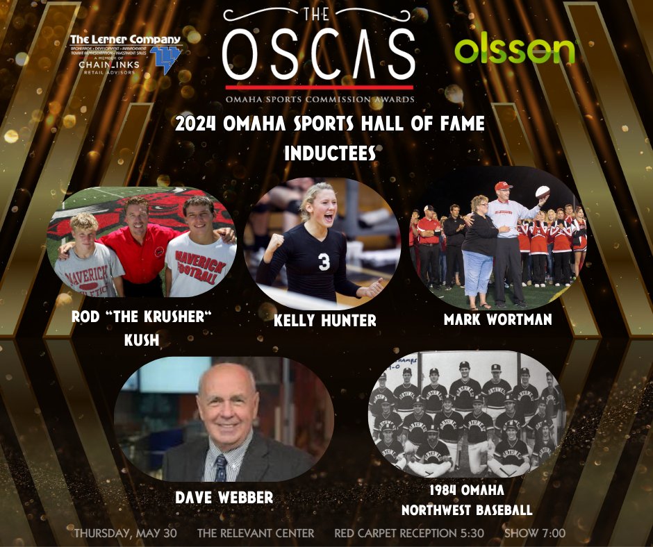 Introducing the Omaha Sports Hall of Fame Class of 2024! Hall of Famers will be honored at The OSCAS on May 30th. omahasports.org/oshof