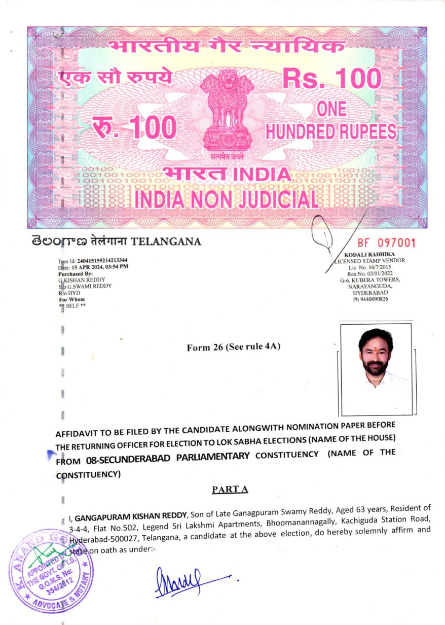 Kishan Reddy Assets 2024 | iiQ8 BJP Kishan Reddy's Net worth in Elections 2024