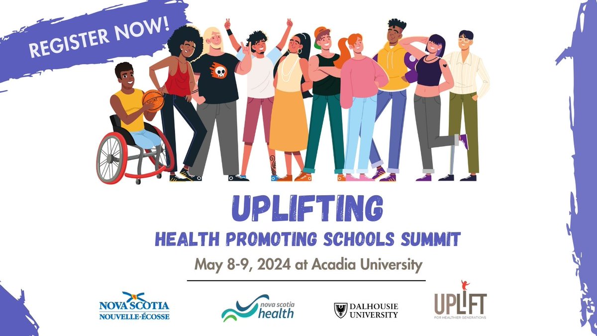 Join us at the UpLifting Health Promoting Schools Summit at Acadia University May 8-9th!  #UpLiftNS #HealthySchools #HealthyChildren #NovaScotia #education 
Register here: upliftns.ca/en/news-events…