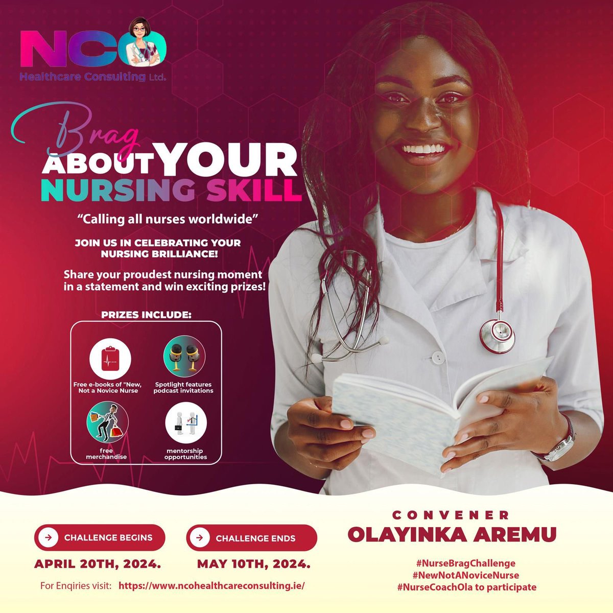 Olayinka_aremu1's tweet photo. Nurses, it’s time to showcase your superpowers and expertise like never before! 🩺💕
Introducing the “New, Not a Novice Nurse Brag Challenge” a celebration of YOUR nursing brilliance! Calling all schools, hospitals, and organizations #NurseBraggingChallenge #NewnotaNoviceNurse https://t.co/iWtNDESIiD