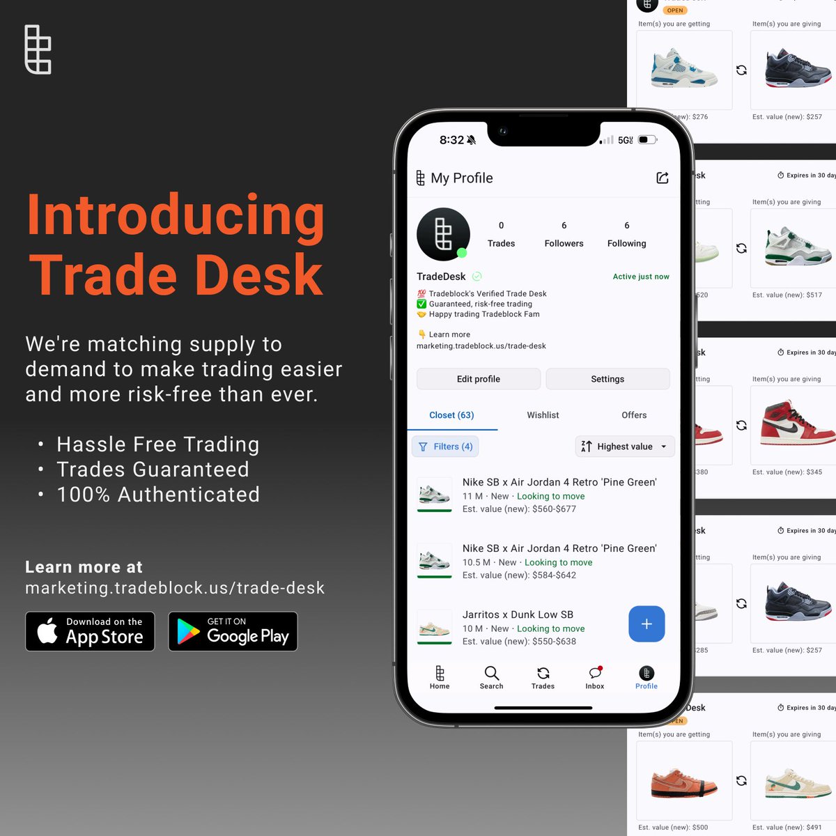 tradeblock_us's tweet image. Want to trade with us directly? 🏠
The TradeDesk is now open!  ↔️

We’re creating public offers using machine learning according to trends.

No negotiations, no counters, just accept the offer, and boom!

Learn more here: marketing.tradeblock.us/trade-desk

#tradeblock #offtheblock
