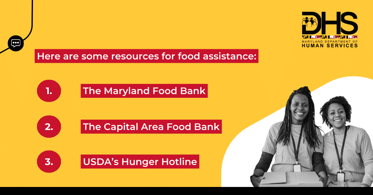 Remember that you are never alone. #Marylanders, if you find yourself in need of #food, please know that there are #resources available to help you. Click here to learn more: bit.ly/3JoFmWE.