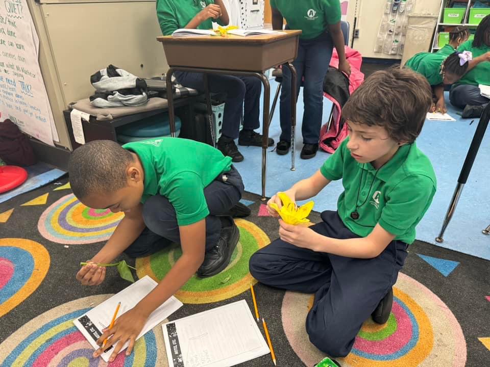 Together is better when we INVESTIGATE! Our fifth graders were BL 🌸🌸MING into our plant unit as they learn about the parts of a flower! #Elevate #AADAinAction