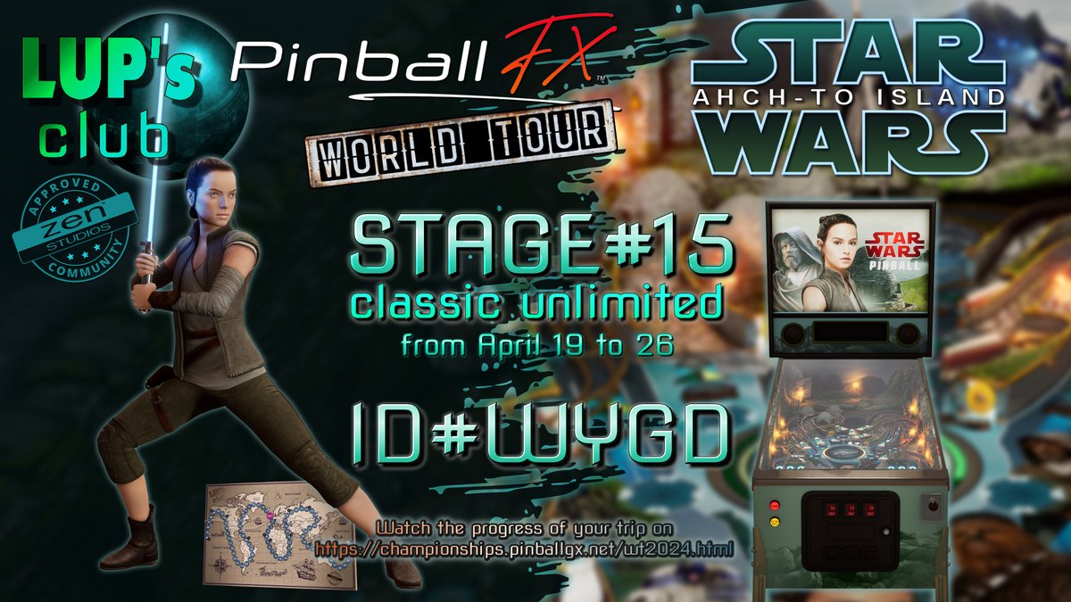 LUPsClub's tweet photo. World Tour 2024 Championship | Ahch-To Island | Classic | Unlimited
This tournament is open to everyone and counts towards the LUP's Club General Leaderboard. Take a look here: https://t.co/P5Sr2ashZn or https://t.co/8OAiVqRUfD
Tournament ID : WYGD
Have fun ! 📷 https://t.co/KUAAZ289wb