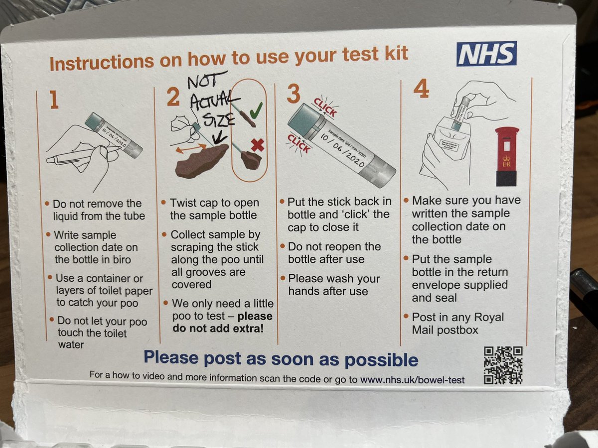 Blimey, these NHS bowel cancer shit tests are a bit graphic (apologies if you’re eating your tea)