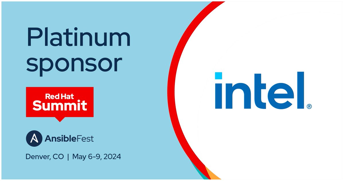 Can we get a standing ovation for all of our Sponsors? We especially appreciate the support from Platinum Sponsors like @intel. Meet them onsite at #RHSummit in Denver. bit.ly/3RSNO41