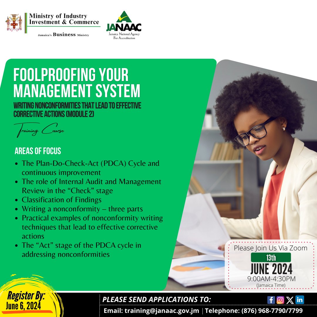 Step up your quality game! Enroll now for our online course on Foolproofing Your Management System: Writing Nonconformities that Lead to Effective Corrective Actions.

#JANAAC #training #upskill #correctiveactions #capacitybuilding #managementsystem #qualitymanagement