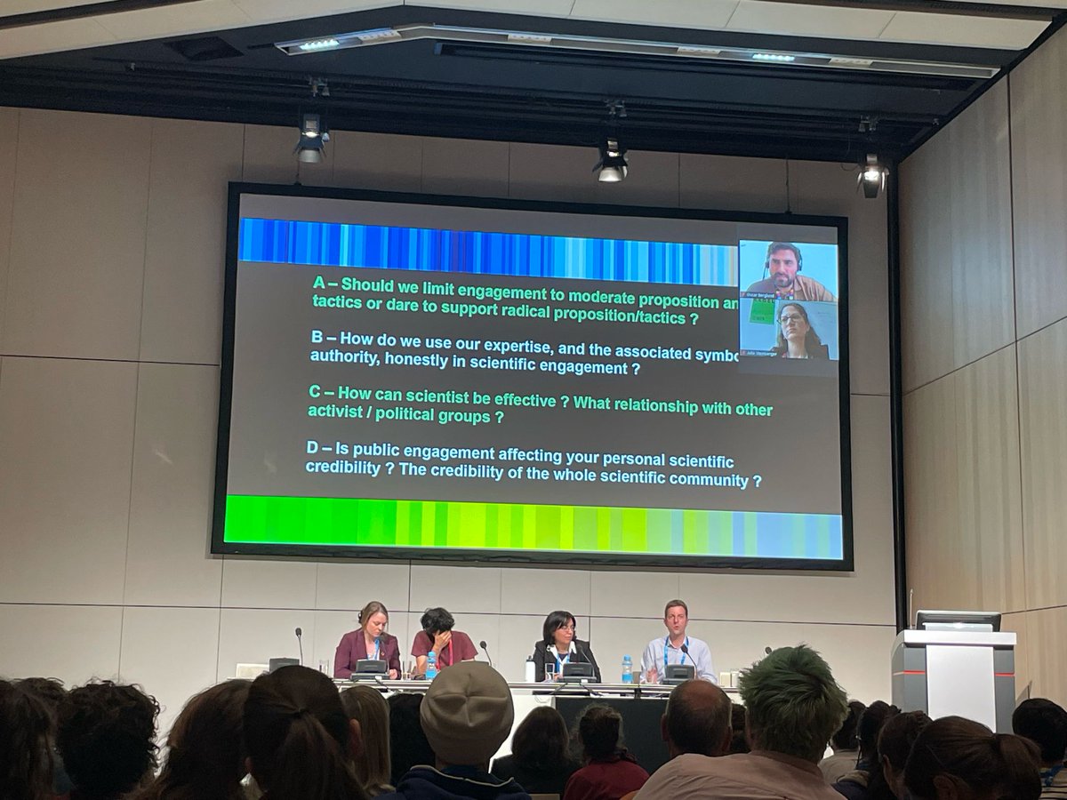 The supply-only-science is not working in this #ClimateCrisis
If informing is not enough, how should scientists engage to accelerate the social transformation required❓
⭐ Inspiring great debate with @JKSteinberger @berglund_oscar @SISeneviratne @afragnie to close #EGU24 ‼️