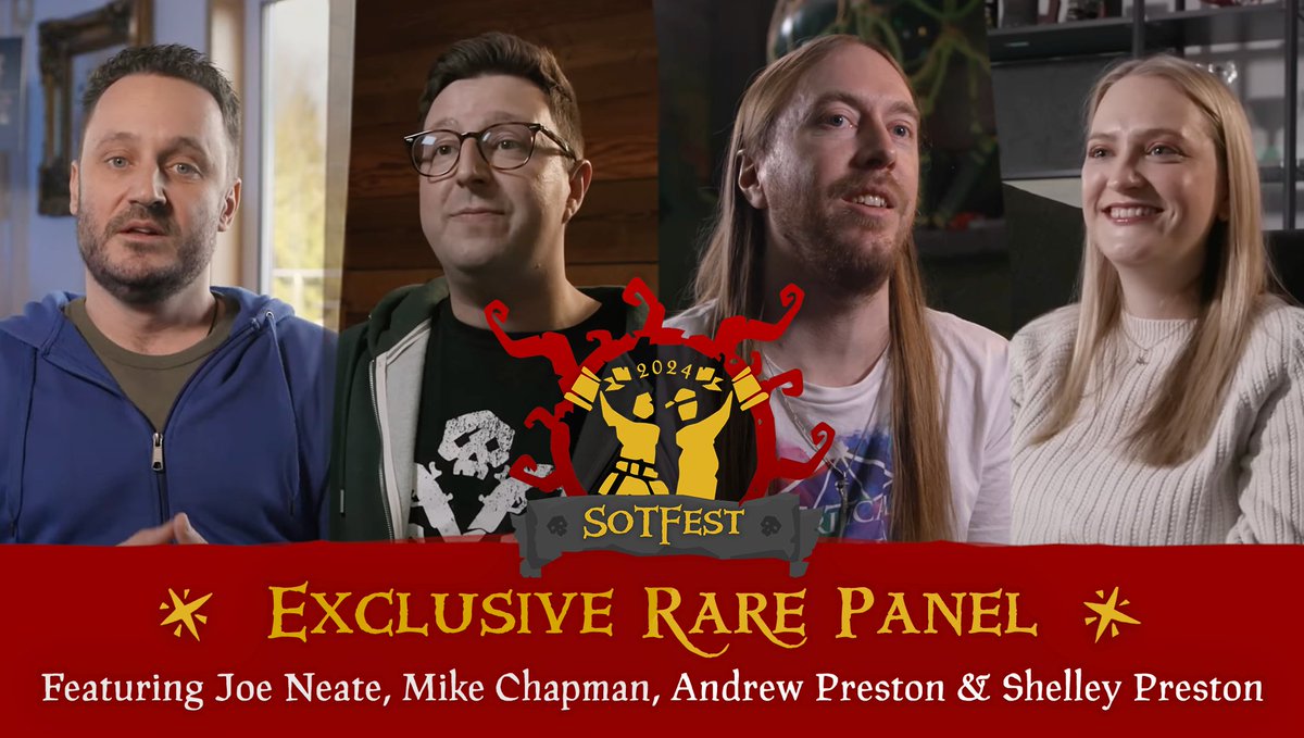 We are excited to announce @JoeNeate1 @ChappersChapman @keeyaaaa @residentveg are going to be live on stage for an Exclusive @RareLtd panel, talking all things @SeaOfThieves. At #SoTFest2024 on Saturday 13th July. Tickets still available at sotfest.com