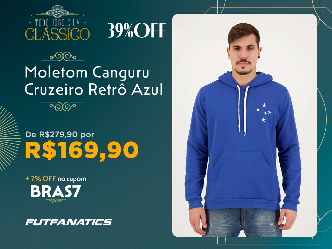 Cruzeiro no #DestaqueDoDia

Moletom Canguru Cruzeiro Retrô Azul de R$279,90 por R$169,90 + 7% OFF no cupom BRAS7 + 10% OFF no PIX

Garanta o seu >>>encurtador.com.br/dsHM0