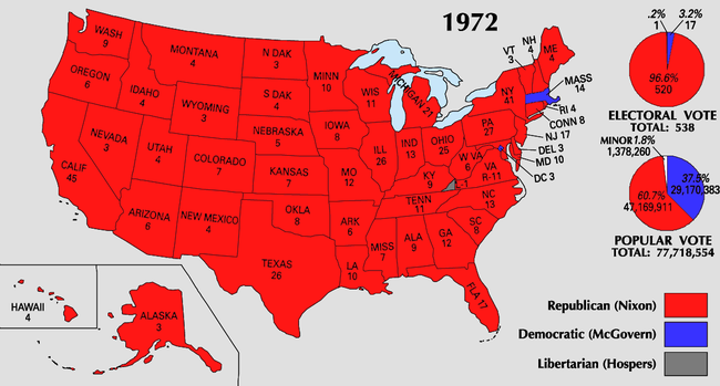 1984 and 1972 Presidential elections. It is very telling that before the US became drunk on the Strength that Diversity brings and everything became tribal politics, people actually voted on the issues and who they thought were the better candidate. Seems like a different world.