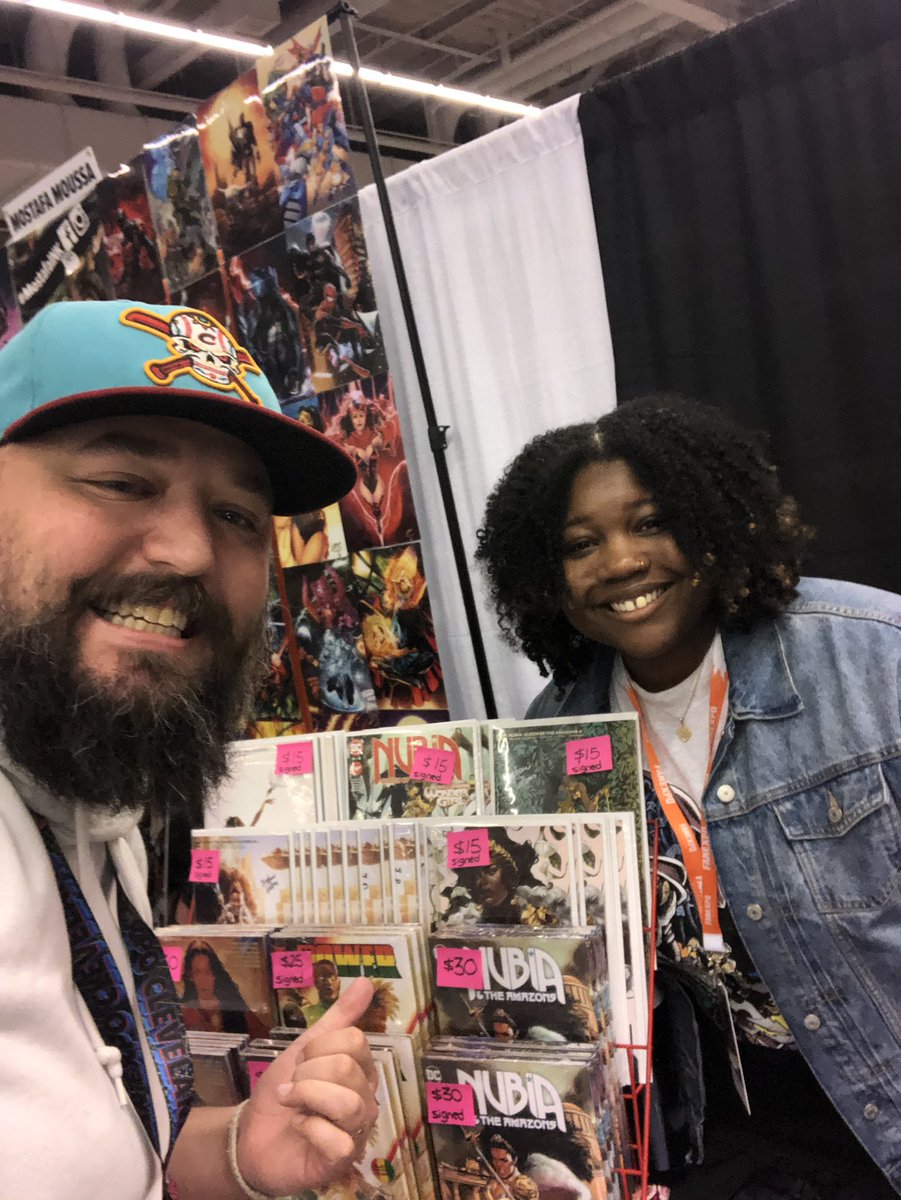 Got to meet the super talented @Steph_I_Will last weekend at @fanexpocleveland !!! Her work on Nubia is top notch 👏👏👏 #comics #comicbooks #dc #wonderwoman #nubia #beardedcomicbro