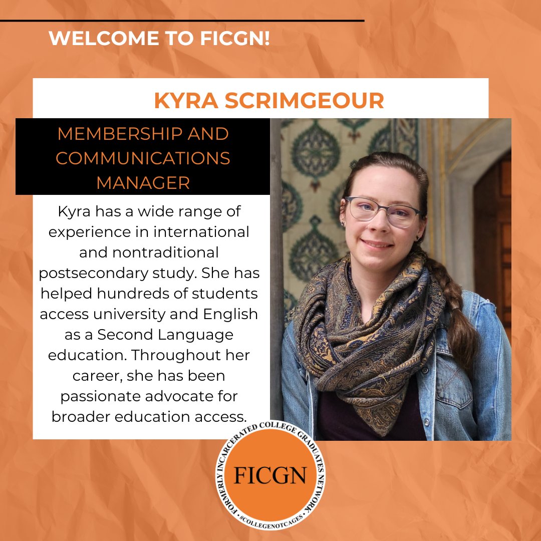 The team at the Formerly Incarcerated College Graduates Network is growing! Meet our new Grants and Development Manager, Tana M. Schiewer, and our new Membership and Communications Manager, Kyra Scrimgeour. Learn more about them at ficgn.org/leadership/