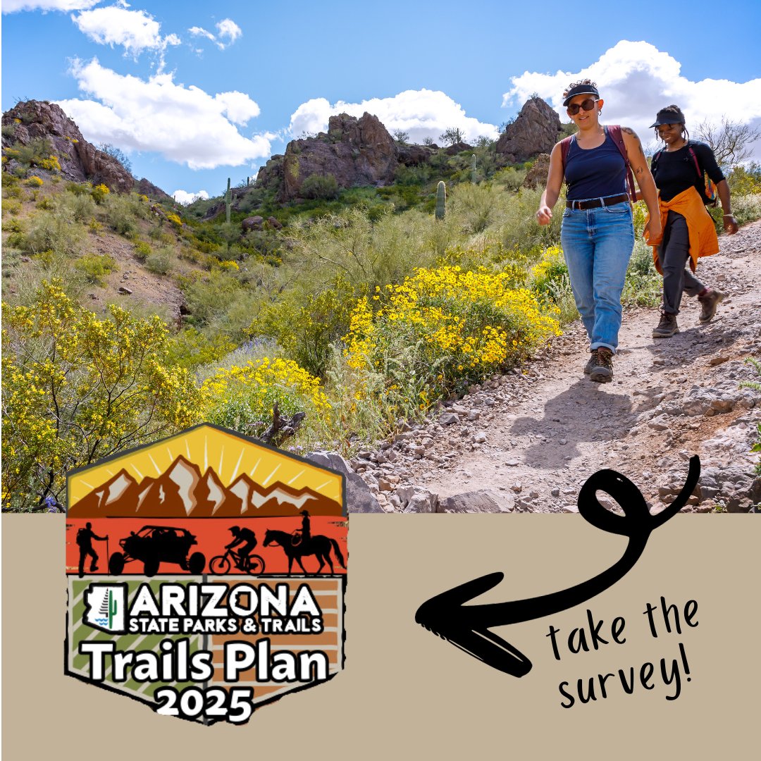 Help advocate for Arizona's beautiful nature trails! Take this survey to help shape the state’s 2025 Trails Plan and be entered to win awesome Arizona experiences and prizes just for participating: surveyentrance.com/TrailsPublic7