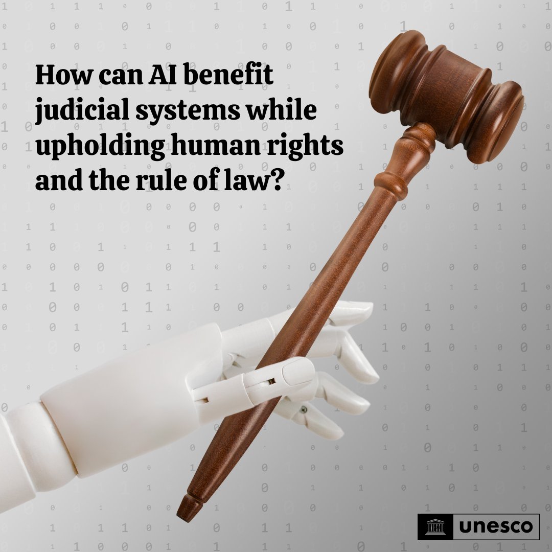 The integration of #AI in judicial systems is sparking critical debates on #HumanRights, surveillance, and liability. Discover how AI is reshaping the future of justice & join the conversation on fair and transparent decision-making processes: unesco.org/en/artificial-… #AIEthics