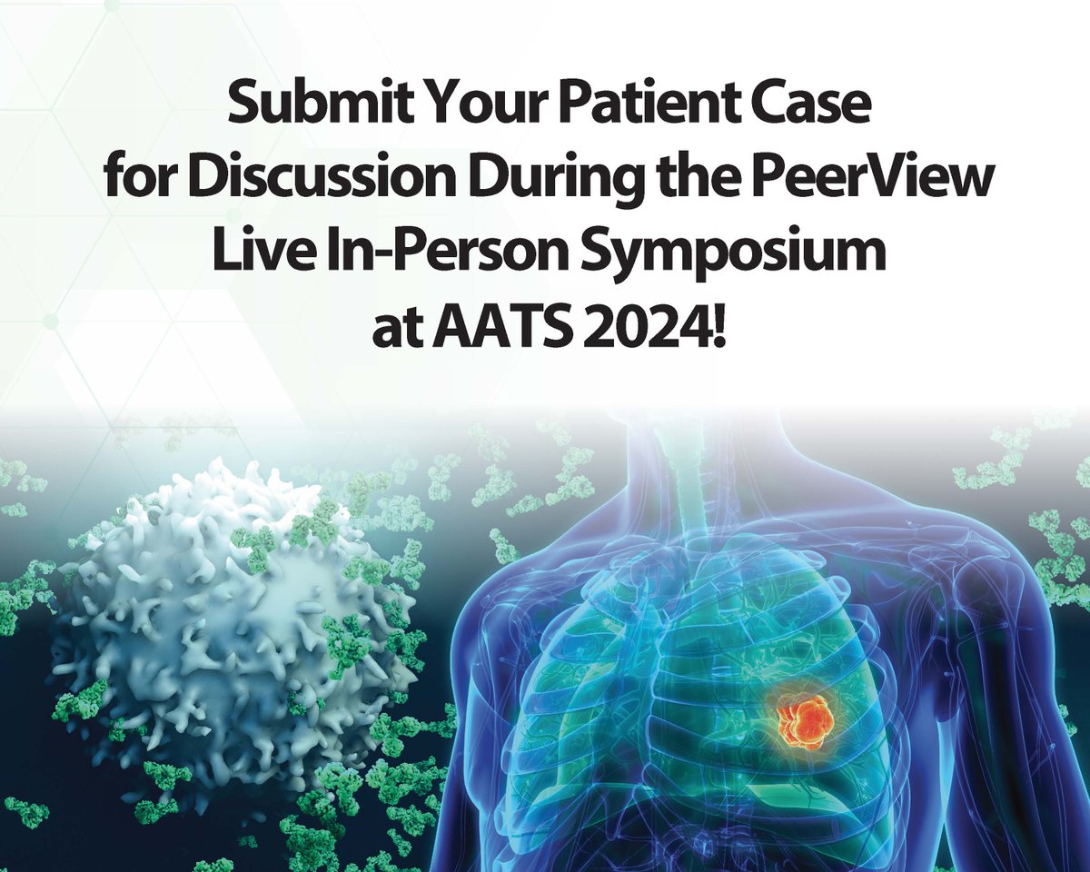 Submit your resectable #LungCancer cases for Drs. Jessica Donington (@jdoningtonmd) & Jonathan Spicer (@DoctorJSpicer) to discuss during a live symposium on #perioperative #immunotherapy during #AATS2024 on April 27 at 12:00 PM EDT #MedEd #MedTwitter bit.ly/TSaCase