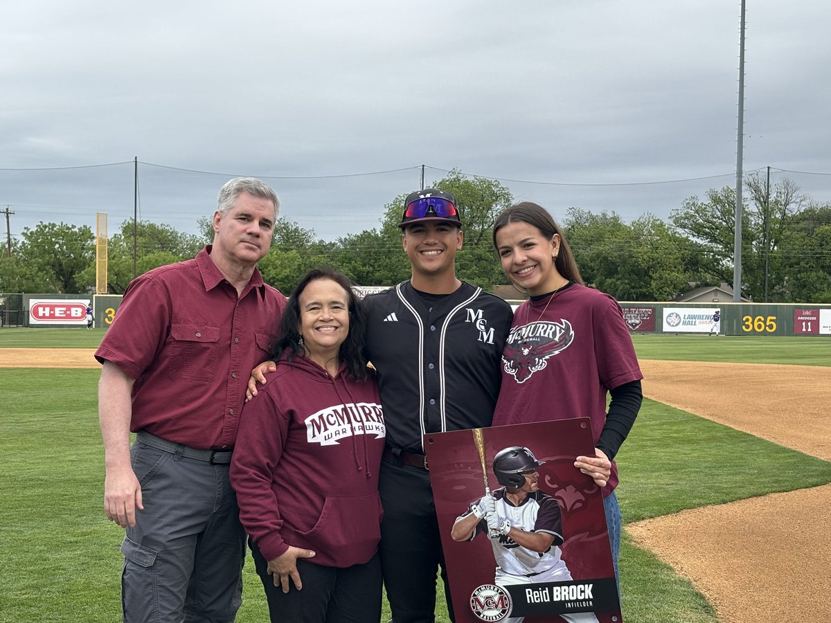 We honored some special players and their families today! We appreciate your time and dedication to the program and wish you well in all your future endeavors!🦅 #alwaysawarhawk @McMurryBaseball