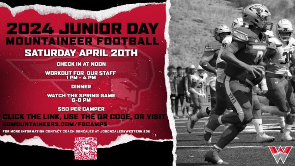 I will be attending @MountaineerFB Junior Day/Camp tomorrow. Excited to travel up to Gunnison and show what I’ve been working on!! @PrepRedzoneNM
