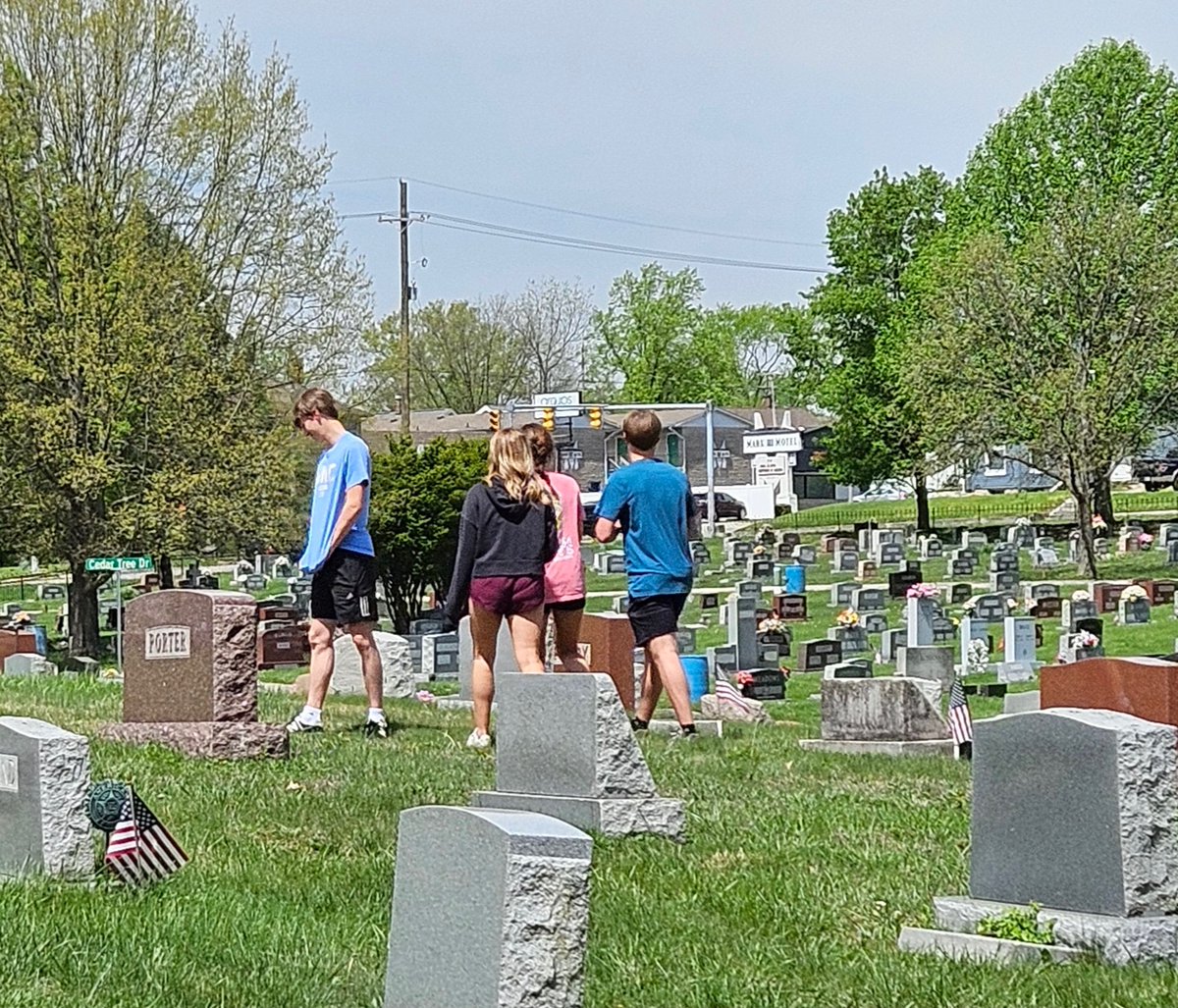 Students in our shared Biology II class were out in the field to gather birth and death dates from various cemeteries in Martin, Orange and Lawrence counties for their Human Population Ecology lab! #sharedcourse #ruraleducation