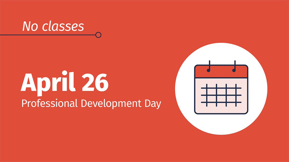 For most #EPSB schools, there are no classes on Friday, April 26 for a Professional Development (PD) Day. Find more important dates for 2023-24: epsb.ca/media/epsb/cal… #yeg