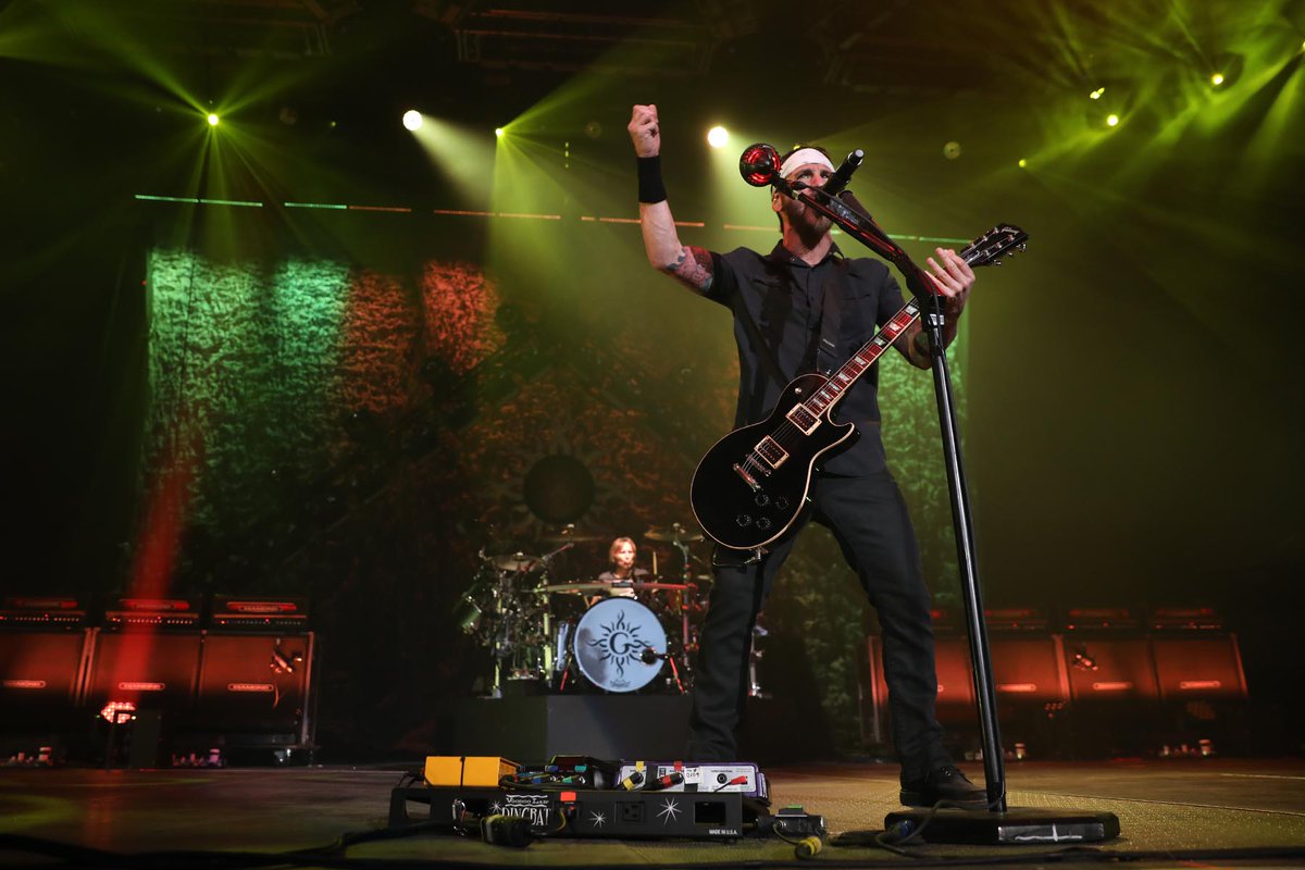 #FlashbackFriday ⚡ to this day in 2019 when @godsmack, @VOLBEAT and @stitchedupheart rocked #VanAndelArena. 🔥 Were you here? Photos by Jim Hill 📸