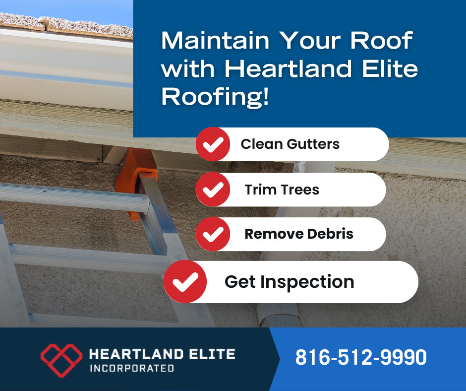 Just like your car, your roof needs regular maintenance to perform its best. Heartland Elite Roofing offers comprehensive maintenance plans to extend the life of your roof. #HeartlandEliteRoofing #RoofMaintenance #ExtendRoofLife