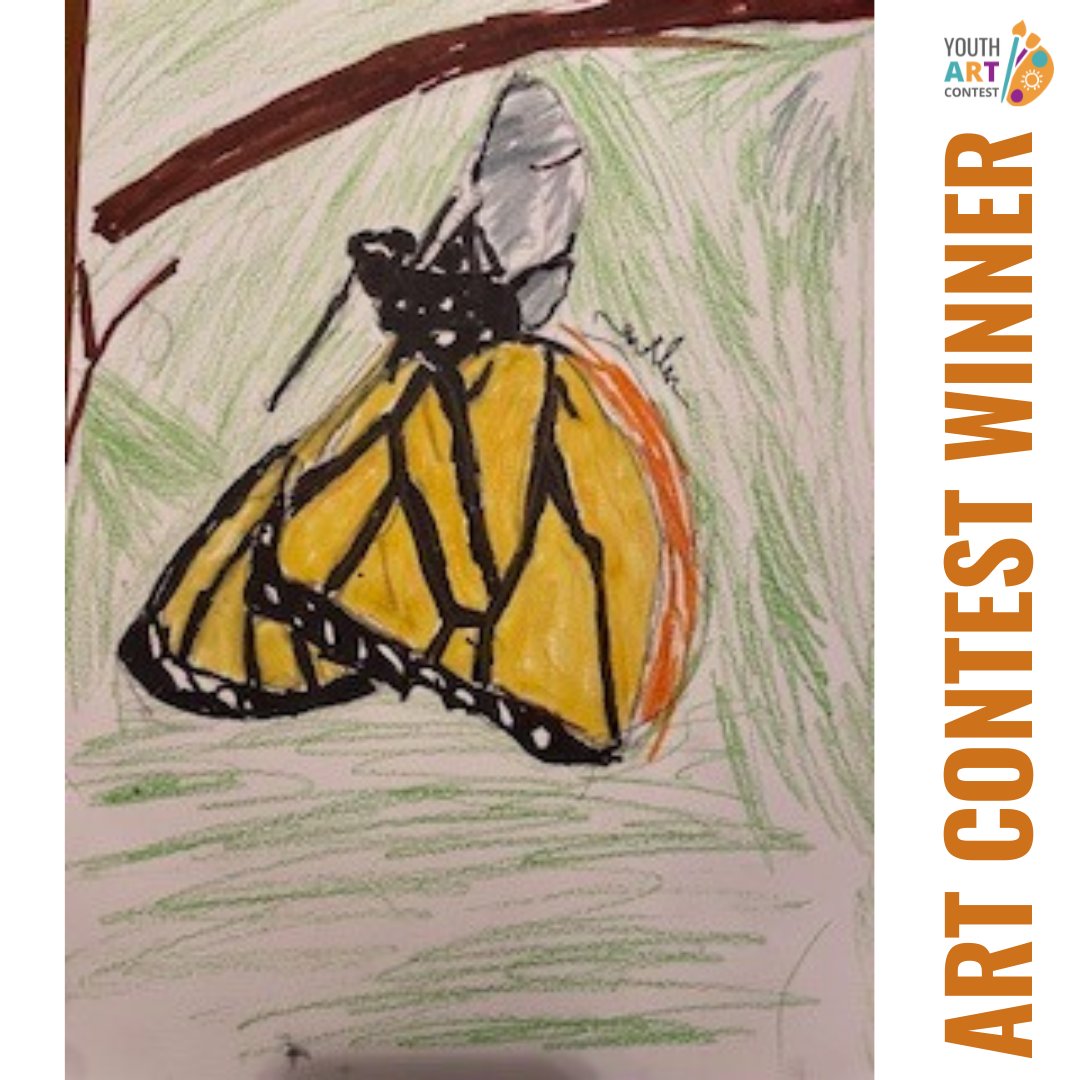 Our 2024 Youth Art Contest Autistic Youth Age 8 & Under Winner is titled February's Monarch by artist Charles W. from Oakland, CA. Congratulations Charles! 🎉 #Autism #AutismCommunity #AutismAcceptanceMonth #AutismCommunity #autismresearch #artcontest
