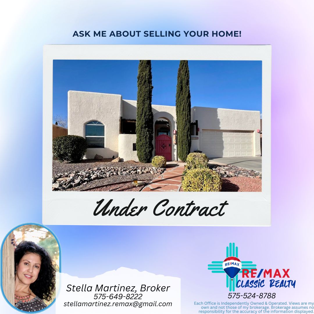 Stella Martinez put this home Under Contract.  She can sell yours too!  Just call her at 575-649-8222 #StellaMartinez #LasCruces #realestate #undercontract