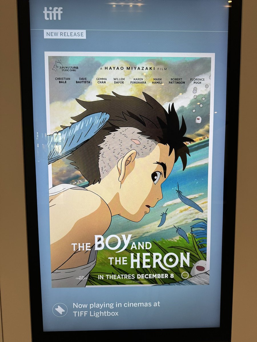 Late to this but saw THE BOY AND THE HERON for the first time at @TIFF_NET. It was wonderful.