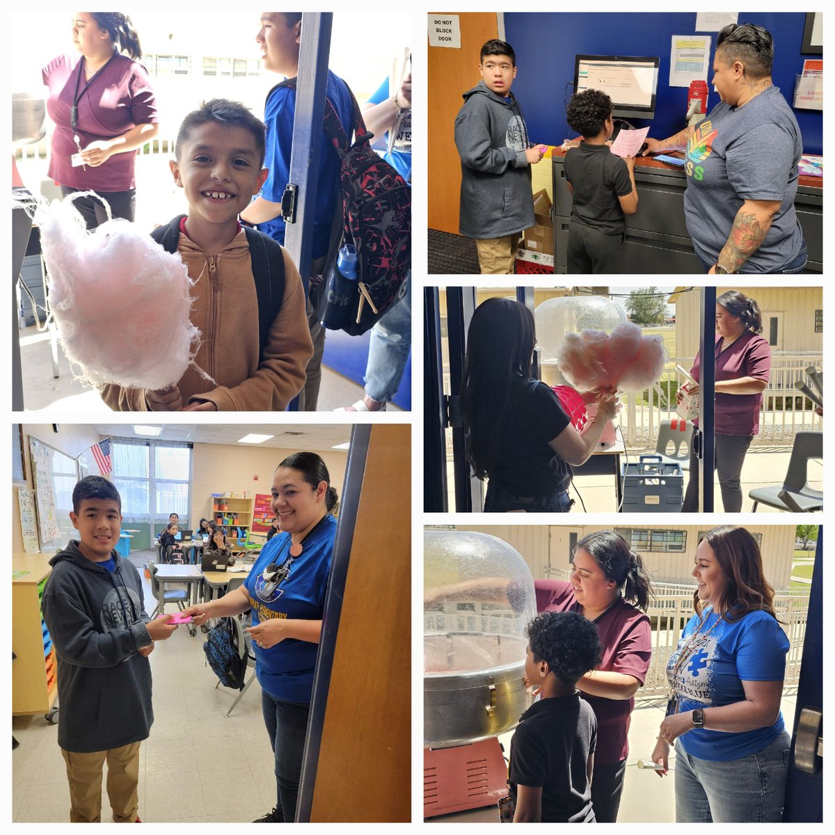 Thank you @AlyssaFierroGu and Ms. Polhemus for making cotton candy for our Name That Tune contest class winners. Shout out to our two DJs for sharing some autism facts. #AutismAwarenessMonth @cuadrilla1 @ClintISD @ClintISD_SPED