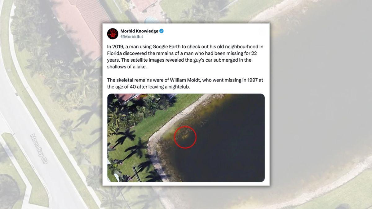✅ This is a true story. A person checking out his old neighborhood on Google Earth found a man missing for 22 years dead in a pond. snopes.com/fact-check/mis…