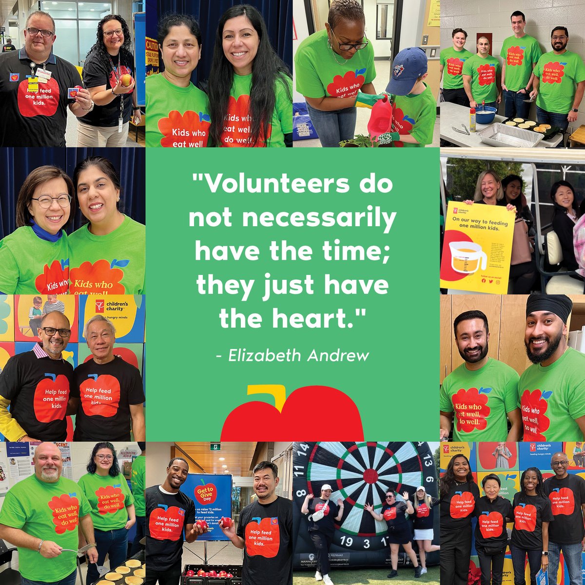 There is no group of people with bigger hearts than our volunteers! 💓 We could not feed kids at schools across Canada without your dedication and commitment to helping at our fundraising events or in #PowerFullKids programs nationwide. THANK YOU. #NationalVolunteerWeek
