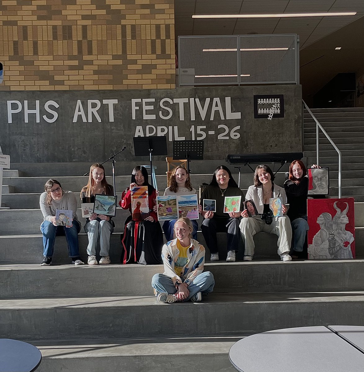 PullmanSD's tweet photo. We are thrilled by the incredible turnout & talent at the 'Be YOUnique' Art Festival & Reception this week!🎨 From stunning artworks to mouthwatering culinary delights, it was a feast for the senses! Don't miss out - artwork will be on display at PHS until April 26! #BeYOUnique https://t.co/dLeF8RWYN1