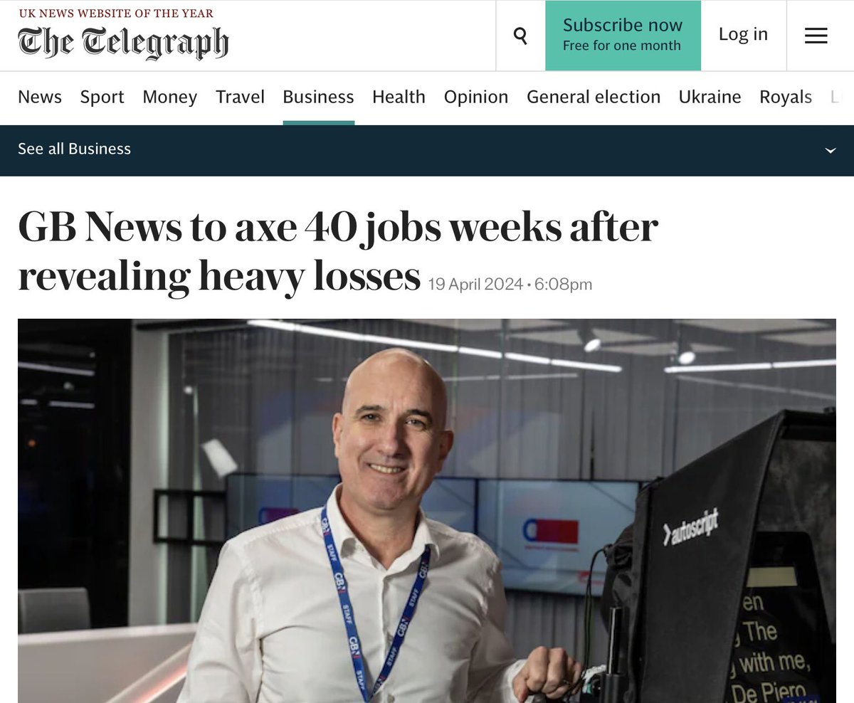 Paying exorbitant wages to Mogg, Farage and minor Tory scum has hit any profits it made and means job losses. And it couldn’t happen to a more biased load of bollocks. telegraph.co.uk/business/2024/…