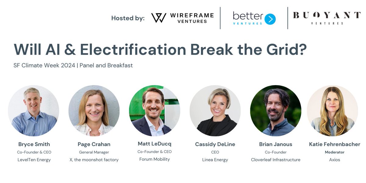 Will AI &amp; electrification break the grid? ⚡Join <a href="/WireframeVC/">Wireframe Ventures</a> at <a href="/SFClimateWeek/">SF Climate Week</a> for a critical panel on the future of energy, along with our friends <a href="/BuoyantVentures/">Buoyant Ventures</a> &amp; <a href="/BetterVentures/">Better Ventures</a> 
lu.ma/lmtdmg61