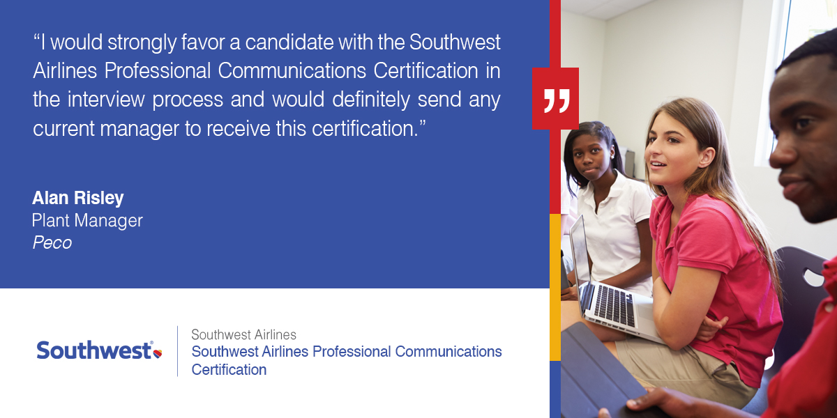 Windham School District's Patrick O'Daniel Campus STRIVE teacher Frances Storms, had another student earn an @SouthwestAir Professional Communications certification April 17. Proctored on the @iCEVonline platform. Congrats! @iCEVLandee @WSDTX @FStorms09 #HireCertified