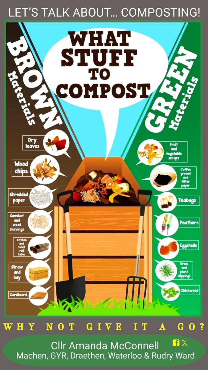 ♻️LET’S TALK ABOUT… COMPOSTING!♻️ 
Helpful Tips on the attached Poster. Also please visit #CCBC website to find out the benefits of home composting etc👇
caerphilly.gov.uk/services/house…

#Recycle #Compost #Benefits #OrganicWaste #Garden #CCBC