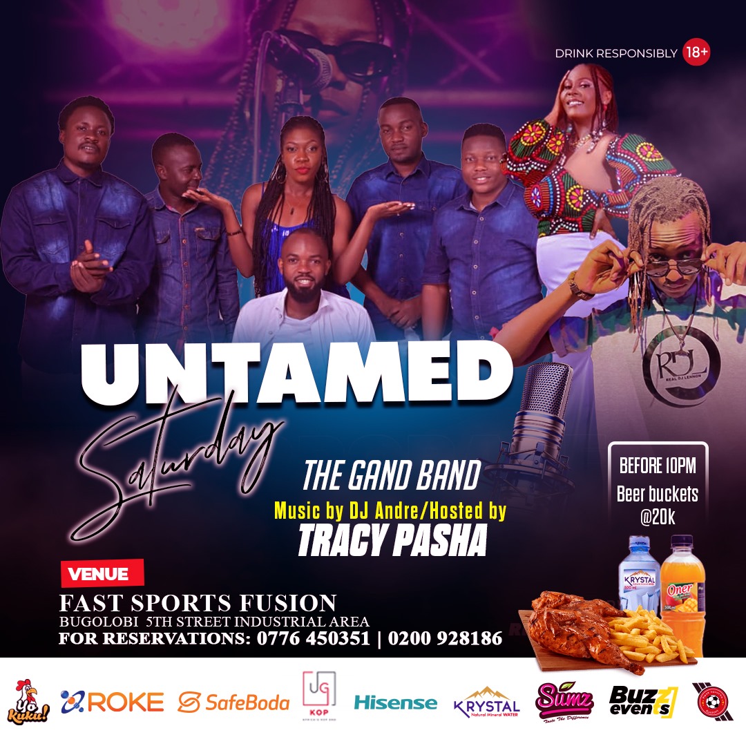 For lovers of Live Band, 
It gets no better than the Gang Band at Fast Sports Fusion, 5th street Industrial Area, Bugolobi.. Saturay is surely untamed.