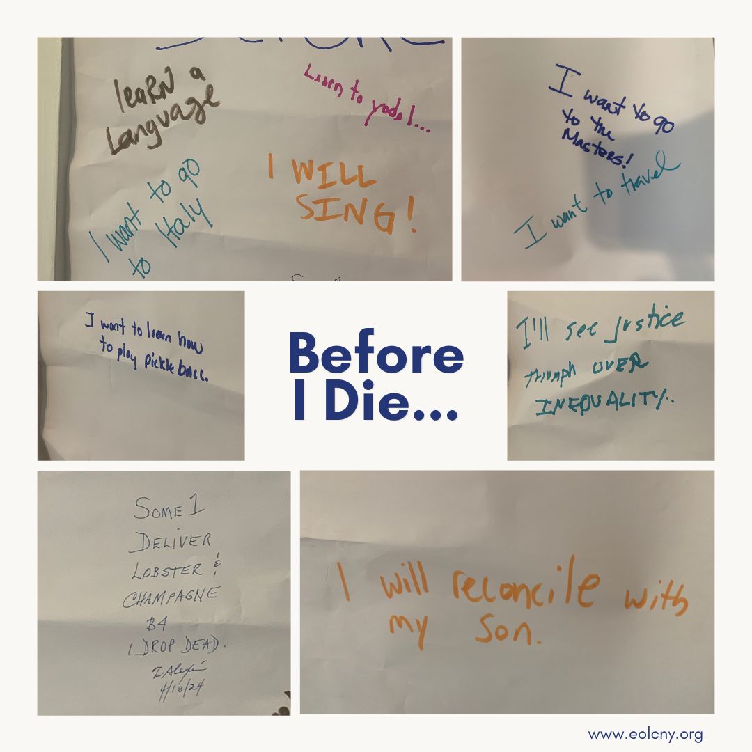 Last night at the lecture we hosted, people shared their thoughts about what they want to do before they die. What do you want to before you die? #beforeidie #medicalaidindying #lecture #terminalillness #endoflife